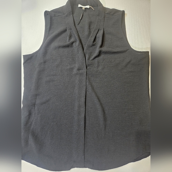 Calvin Klein Tank Blouse Womens‎ Medium V-Neck Black Office Classic Career Top - Picture 1 of 6